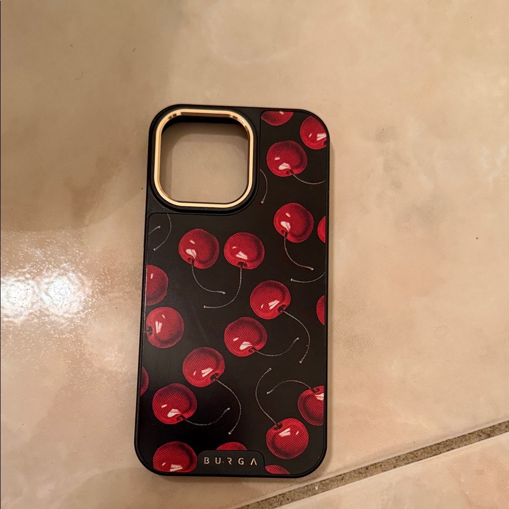 Burga Cherry Design Phone Case - Black and Red